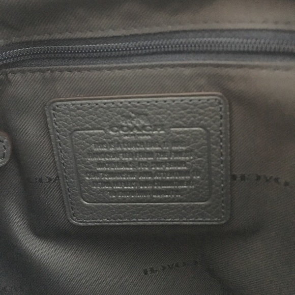 SOLD Coach Book Bag Purse Backpack Leather & Denim - Picture 7 of 8